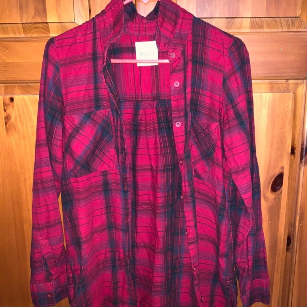 Mudd Plaid Flannel Top